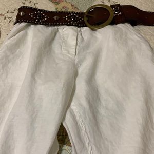 Beautiful CP Shades White Linen pants,SM.